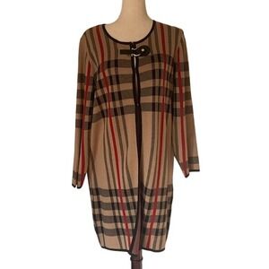 NWT Anne Klein Long Cardigan Size L Cotton Blend Duster Sophisticated Luxury